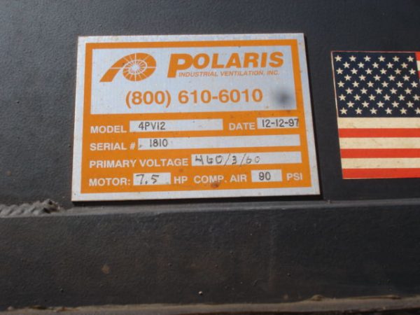 SOLD! Polaris Intercept 4PV12 (3,0000 CFM) Used Cartridge Dust Collector-4348