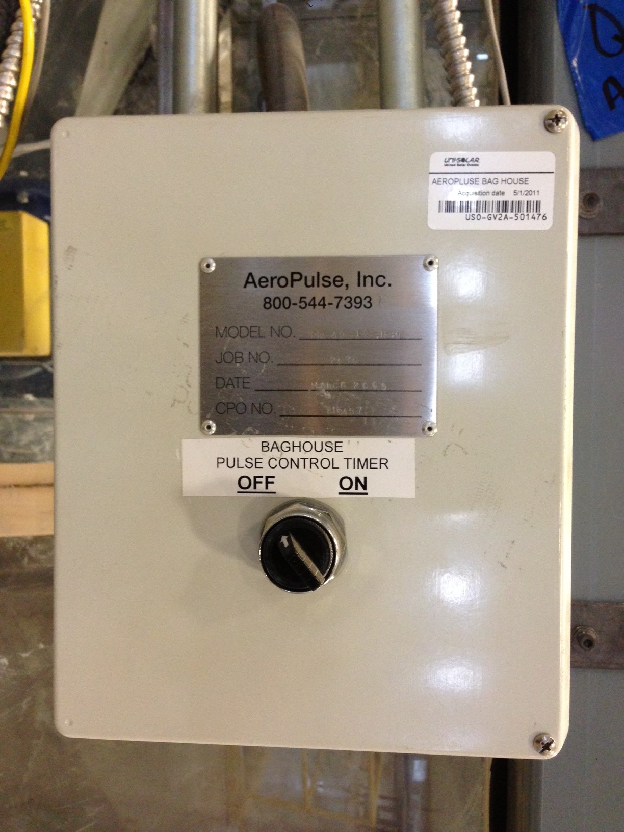 SOLD! Aeropulse PR-49-10-H-N (2,000 CFM) Used Pulse Jet Baghouse Dust Collector-4396 SOLD! Aeropulse PR-49-10-H-N (2,000 CFM) Used Pulse Jet Baghouse Dust Collector-4396