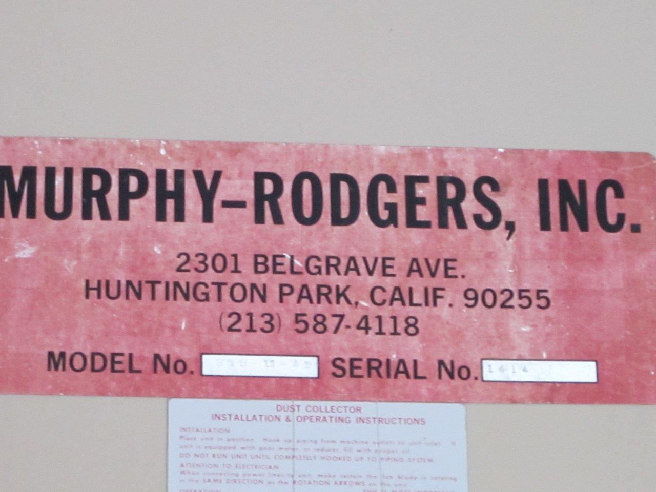 SOLD! Used Dust Collector Murphy Rodgers MRM12