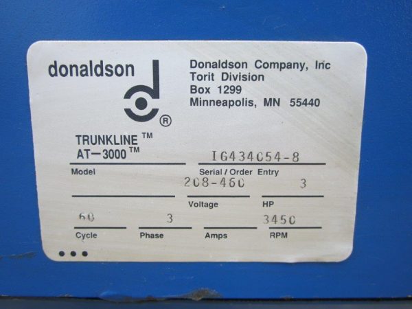 Donaldson Torit Trunkline AT-3000 (2,900 CFM) Used Cartridge Dust Collector-5128