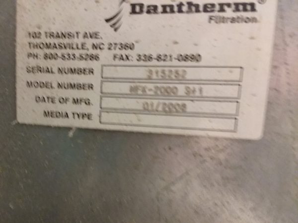 Dantherm Disa NFK-2000 (15,000 CFM) Used Baghouse Dust Collector-5261